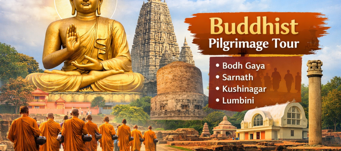 Buddhist Pilgrimage Tour package by Vision India Tour featuring Bodh Gaya, Sarnath, Kushinagar and Lumbini with contact +91-9955281537