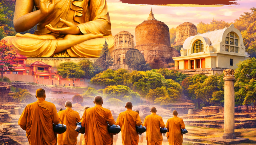 The Sacred Buddhist Circuit tour covering Bodh Gaya, Sarnath, Kushinagar and Lumbini with booking contact +91-9955281537
